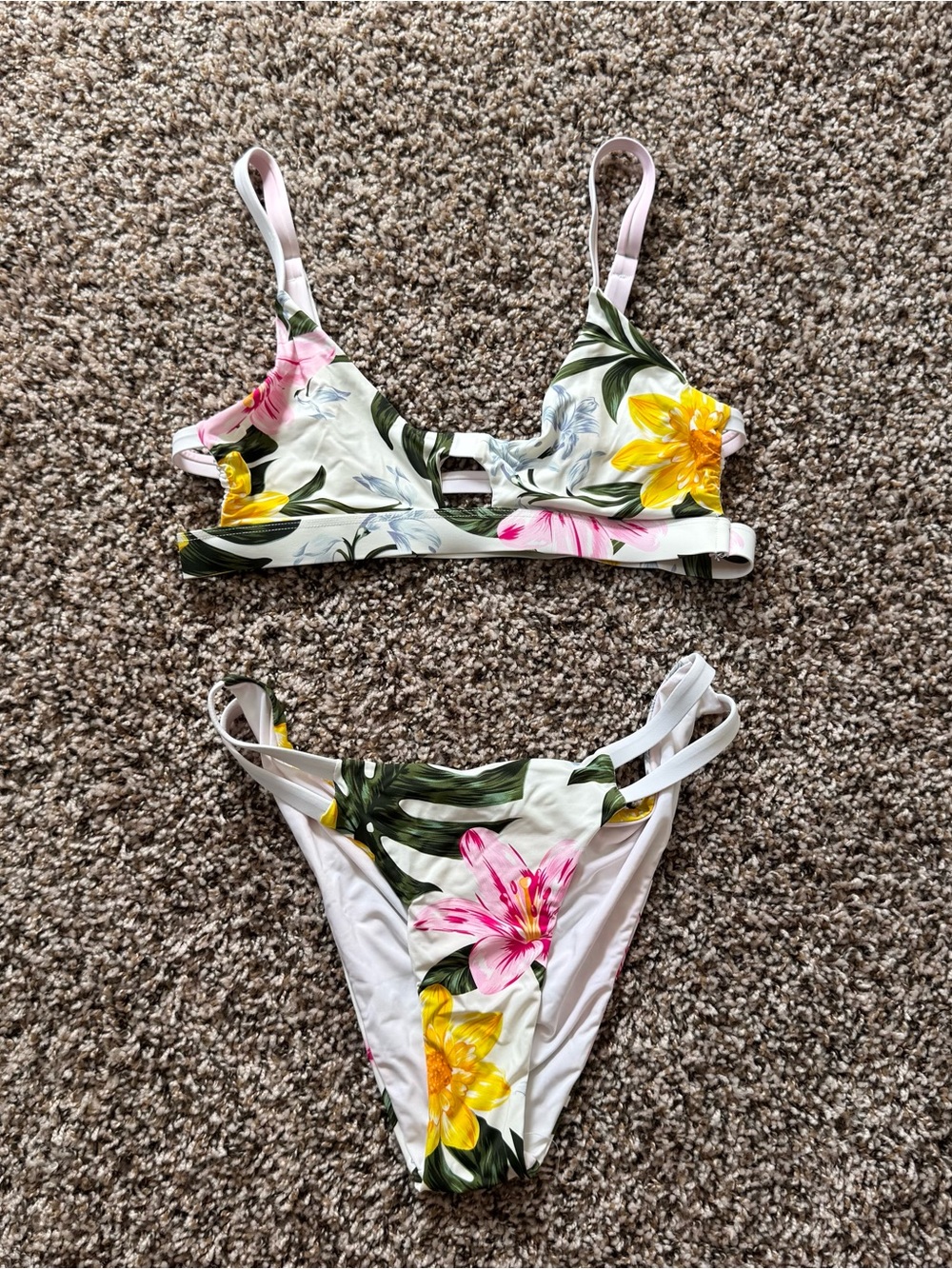 Tini Bikini 2 pc Bikini Swimsuit Tropical Floral